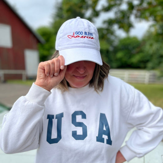 GOD BLESS AMERICA EMBROIDERED HAT