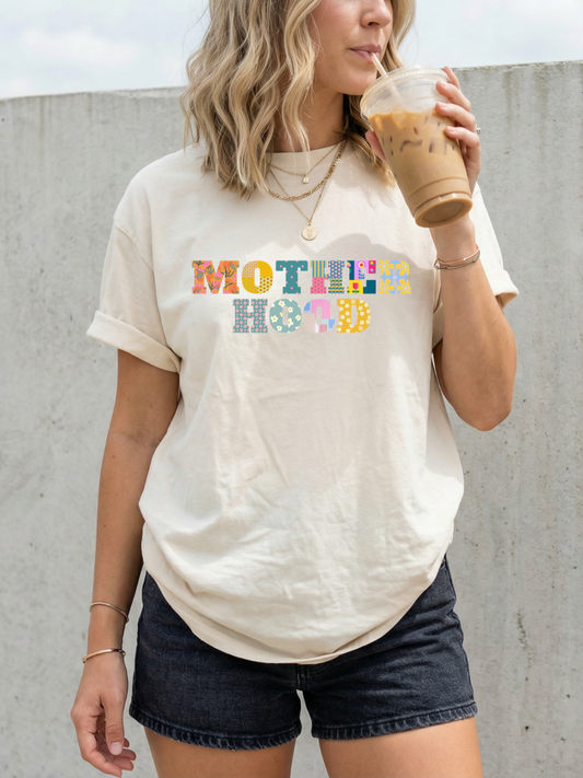 DTF quilted liked Motherhood tee