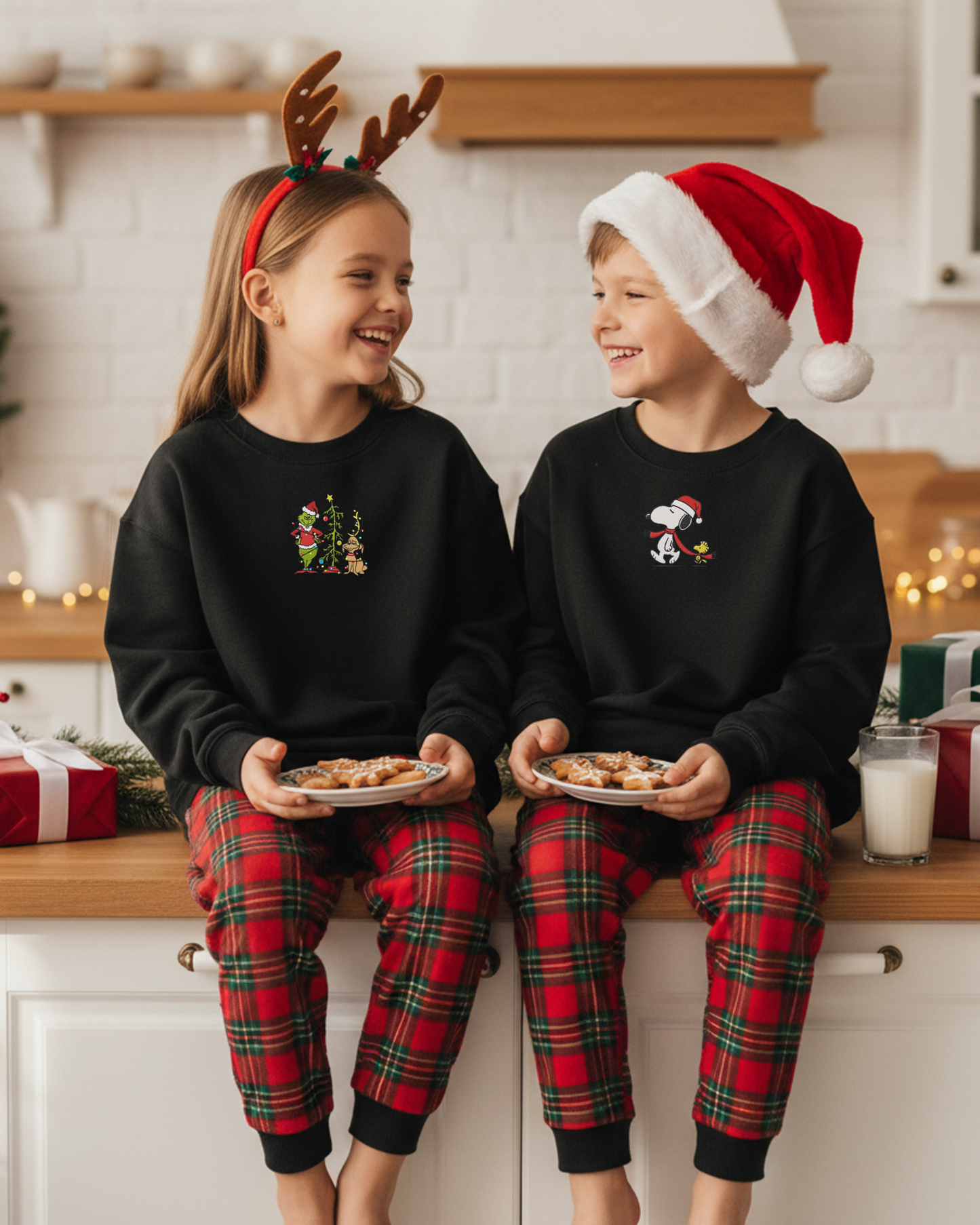 YOUTH EMBROIDERED CHRISTMAS CREWNECKS