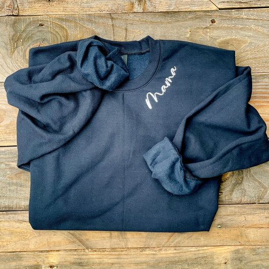 Mama Embroidered Crewneck Sweatshirt