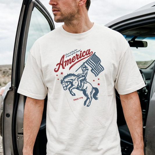 Land of the Free, Home of the Brave vintage, western t-shirt