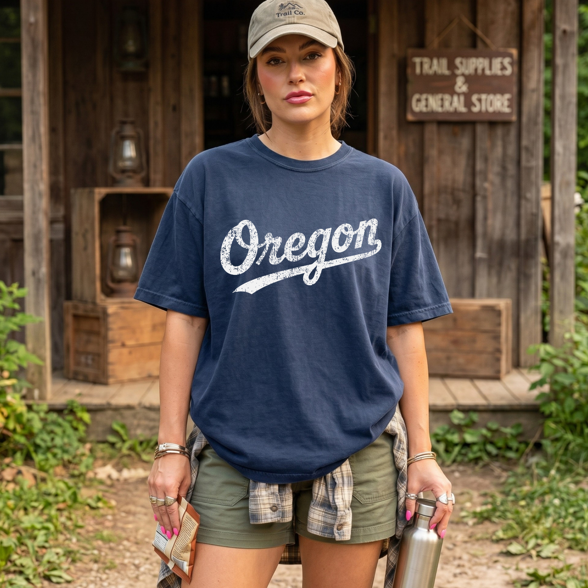 Oregon baseball style vintage t-shirt in navy