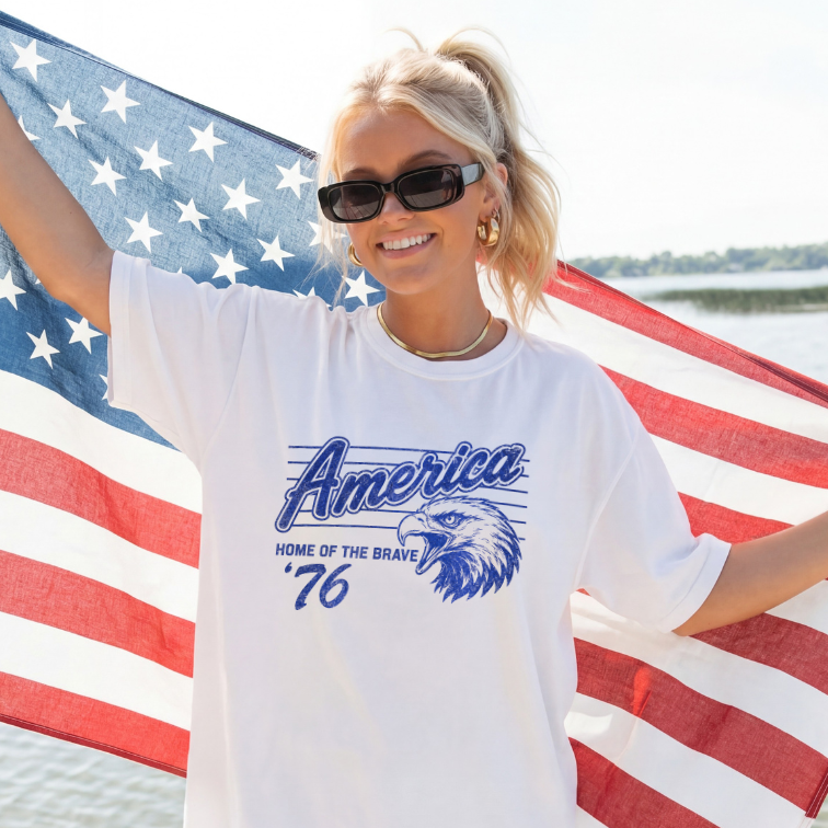 Vintage American Home of the Brave Sports Tee