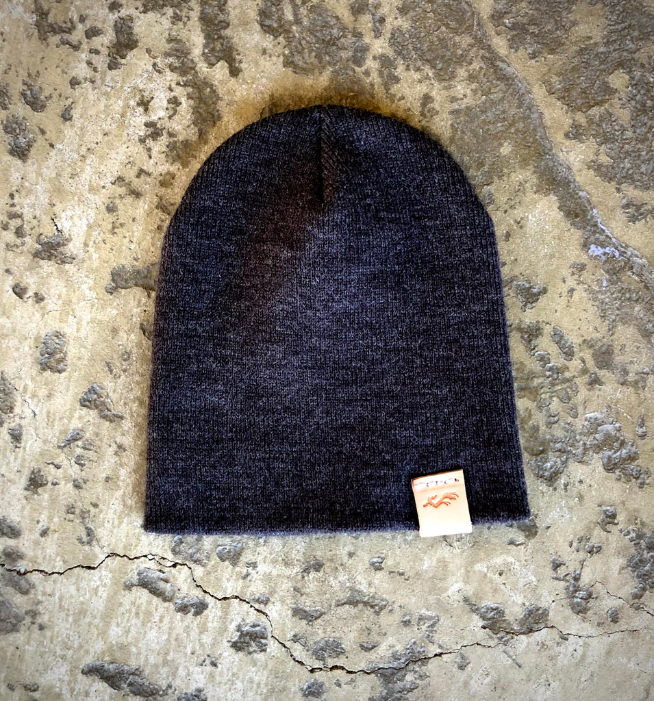 Custom Leather Patch Beanies Driftwood Leather Co.