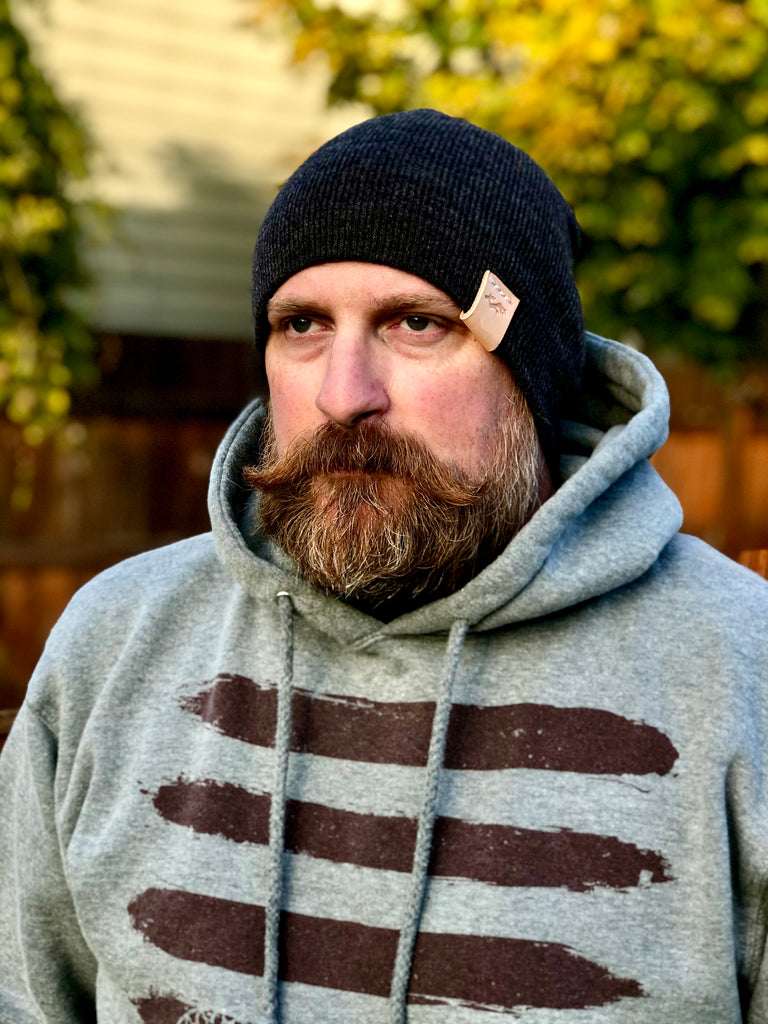 Custom Leather Patch Beanies Driftwood Leather Co.